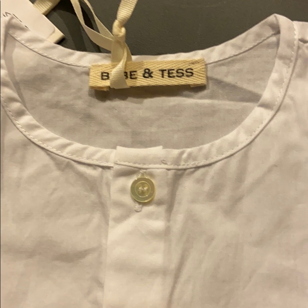 Clearance - Babe & Tess Simple White Button Down - Picture 2 of 7